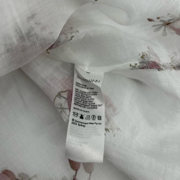 Zimmermann Dancer Floral Blouse size AU 2 No neck Tie Excellent Condition - Picture 5 of 9